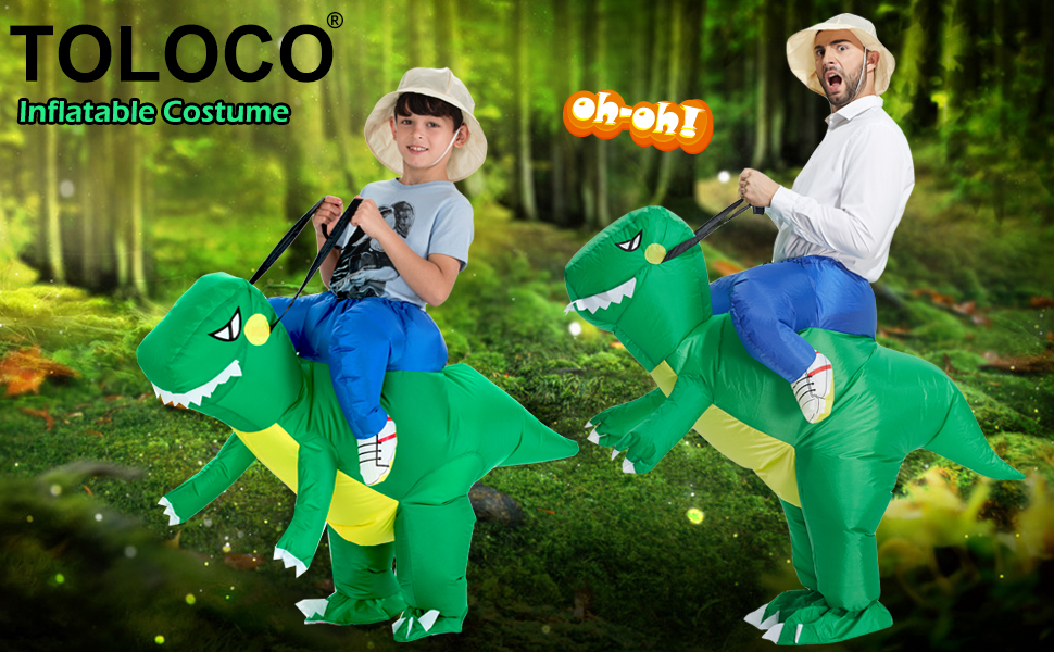 Bambino adulto Unisex ragazzo ragazza gonfiabile dinosauro verde Costume  Cosplay bambini Kindergarden Performance Halloween Carnival Party -  AliExpress