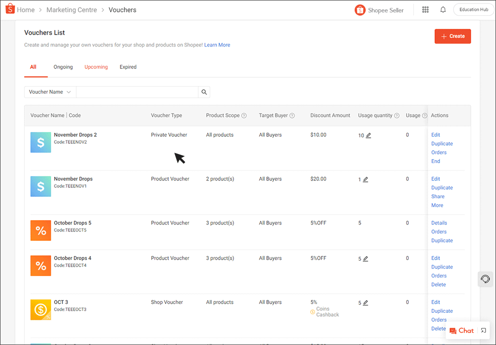 Vouchers | Shopee SG Seller Education Hub