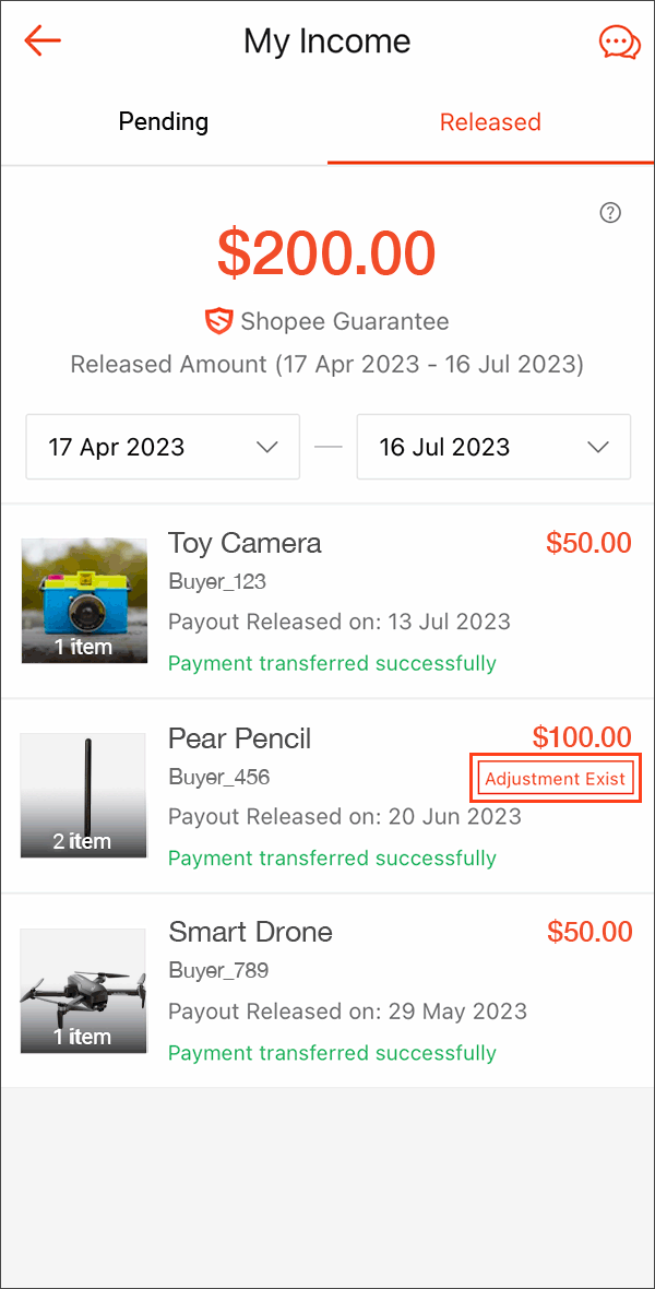 Checking Income Details | Shopee SG Seller Education Hub