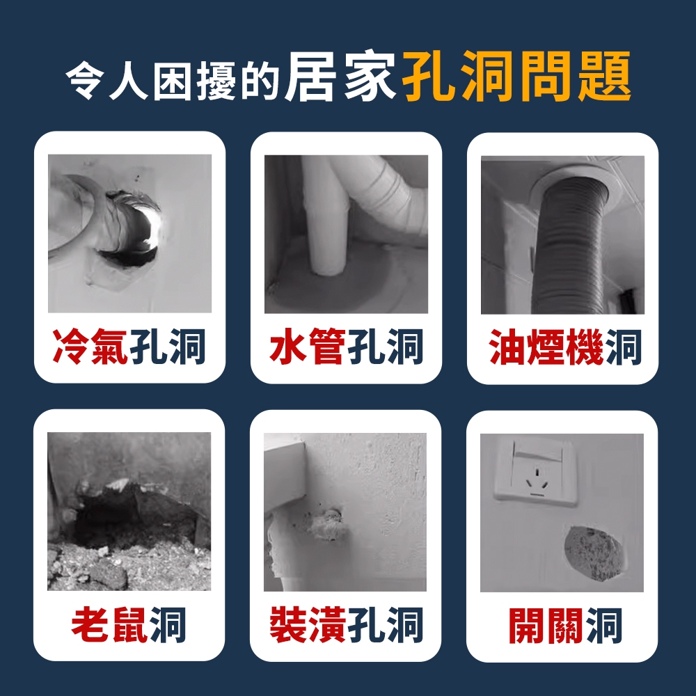 令人困擾的居家孔問題冷氣孔洞 水管孔洞油煙機洞老鼠洞裝潢孔洞開關洞