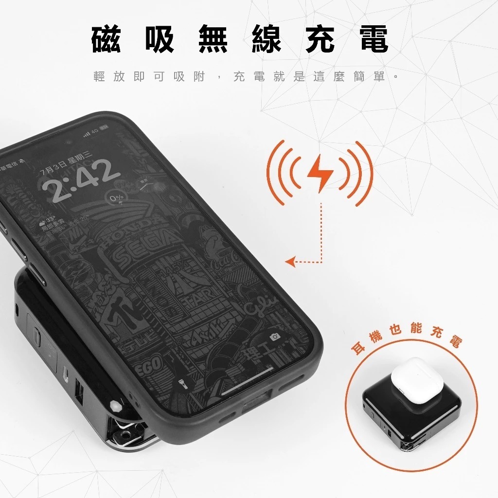 磁吸無線充輕放即可吸附,充電就是這麼簡單電信337月3日 星期三2:2局部多雲 0%4ONDSEGAEGO耳機也能充電