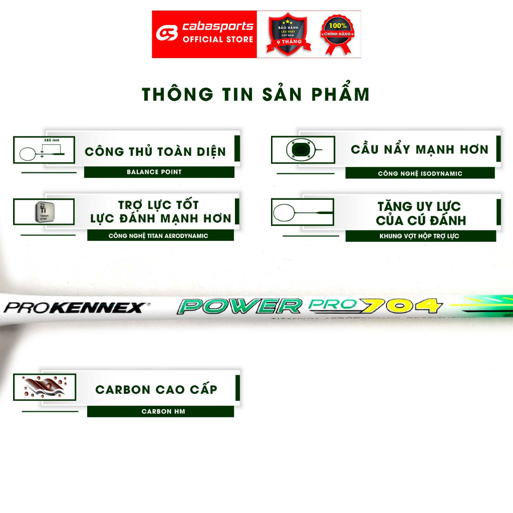 thông tin sản phẩm Vợt Cầu Lông Prokennex Power Pro 704